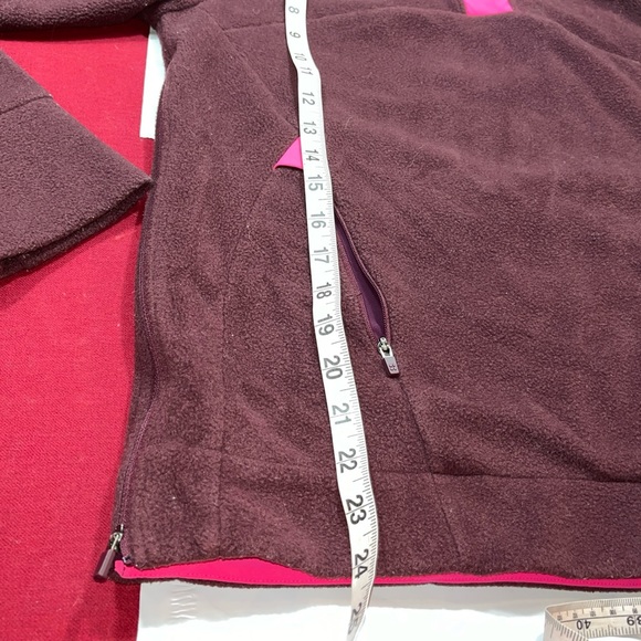 SWEATY BETTY Sweatshirt Altitude Thermal Half SNAP Plum Red Side Zippers Pockets - Picture 11 of 16